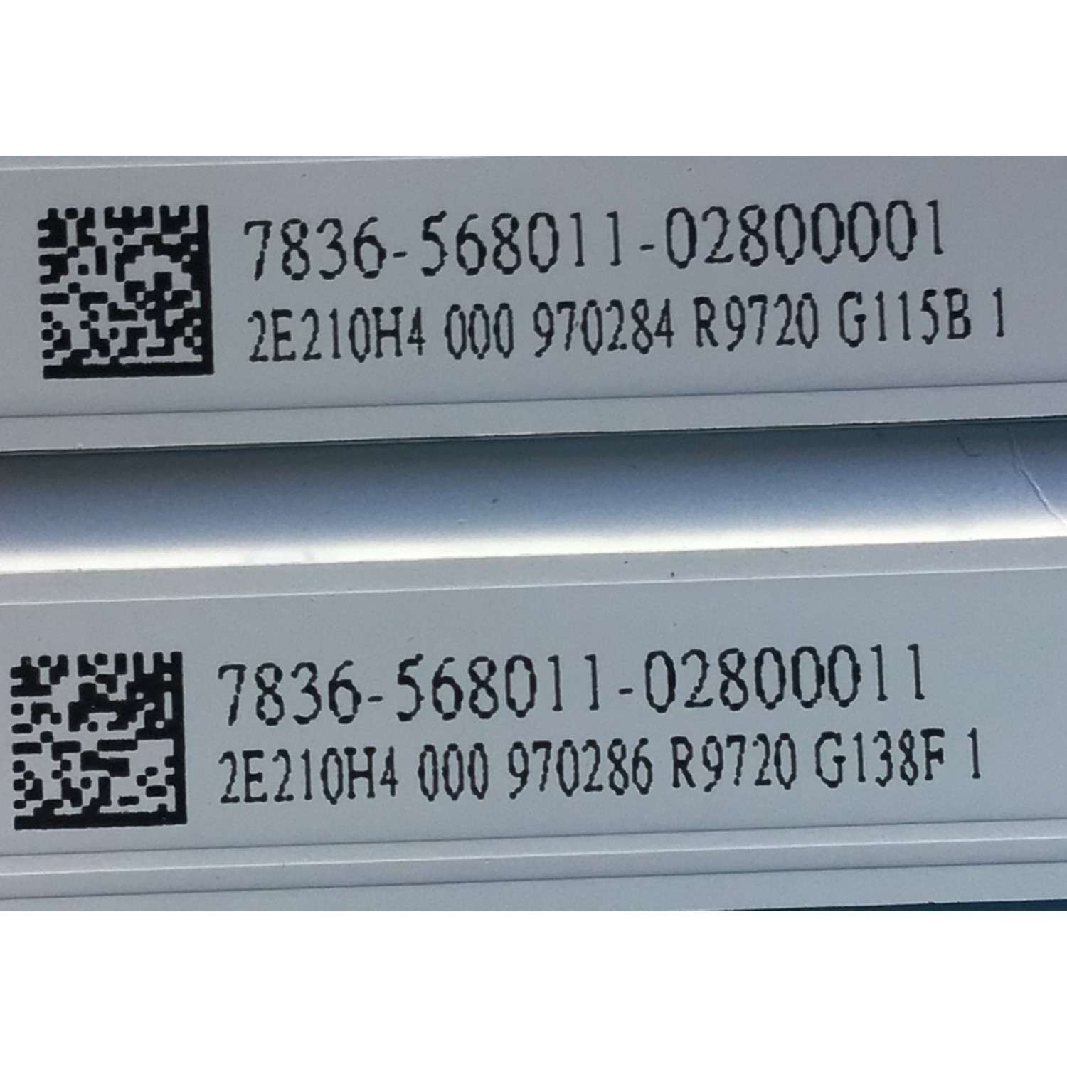 KIT DE LED'S PARA TV TOSHIBA ( 2 PZ ) / NUMERO DE PARTE RF-FU320011SE30-0501B A5 / 7836-568011-02800011 / 2E210H4 000 970286 R9720 G138F 1 / PANEL K320WD86 / MODELO 32L310U20 - Imagen 3